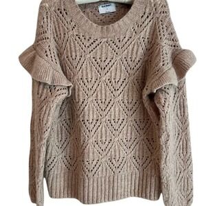 Old Navy Women's Light‎ Pink Ruffled Sleeve Sweater Size M